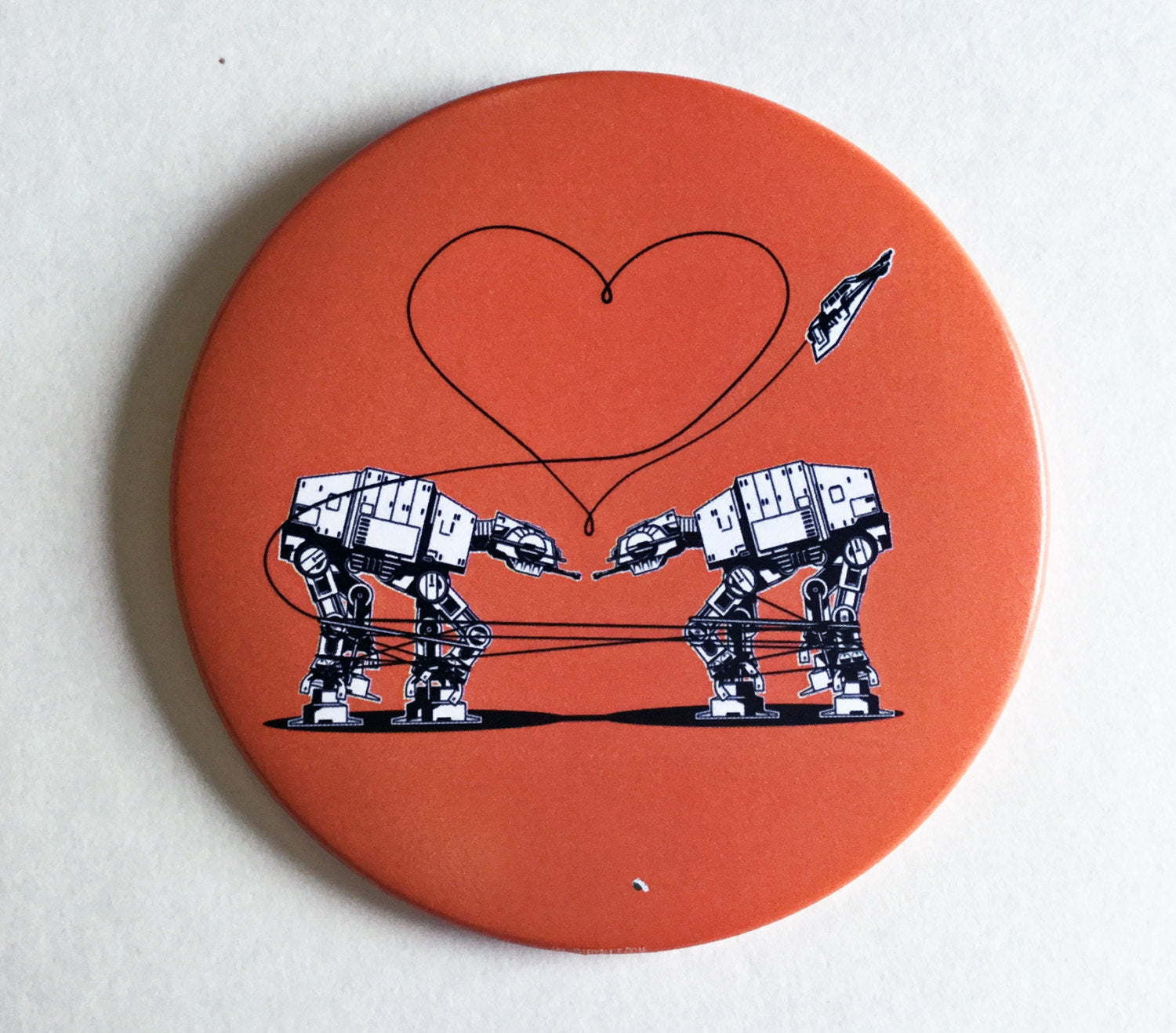 Magnet: 3.5 Inch - Love AT-AT First Sight - Orange