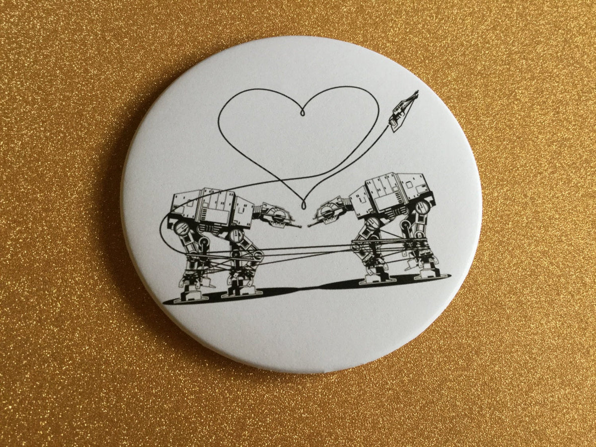 Magnet -3.5 Inch - Love AT-AT First Sight - Black &amp; White