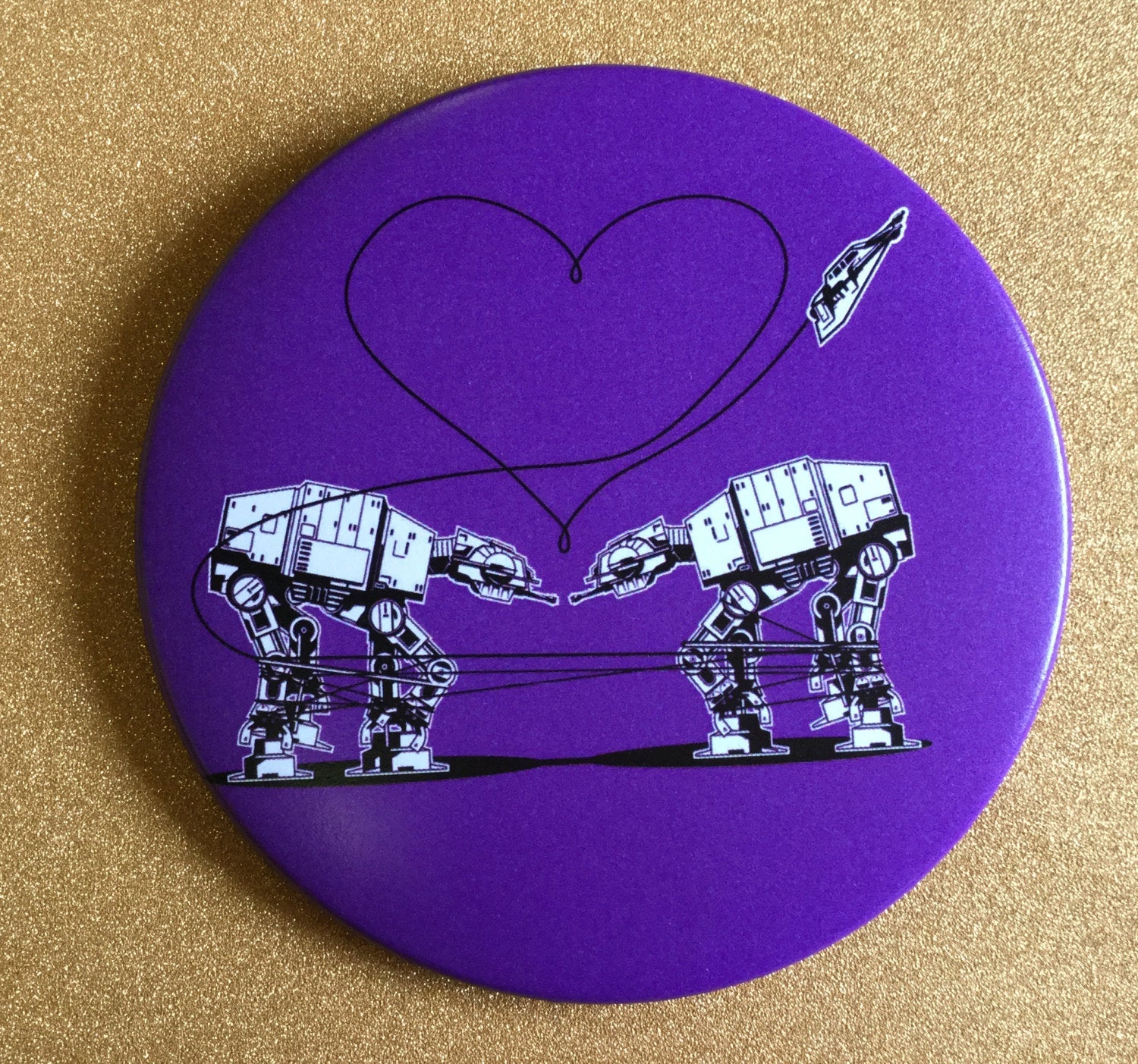 Magnet - 3.5 Inch: Love AT-AT First Sight - Purple
