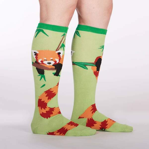 Sock - Knee-High: Tale of the Red Panda - Grey