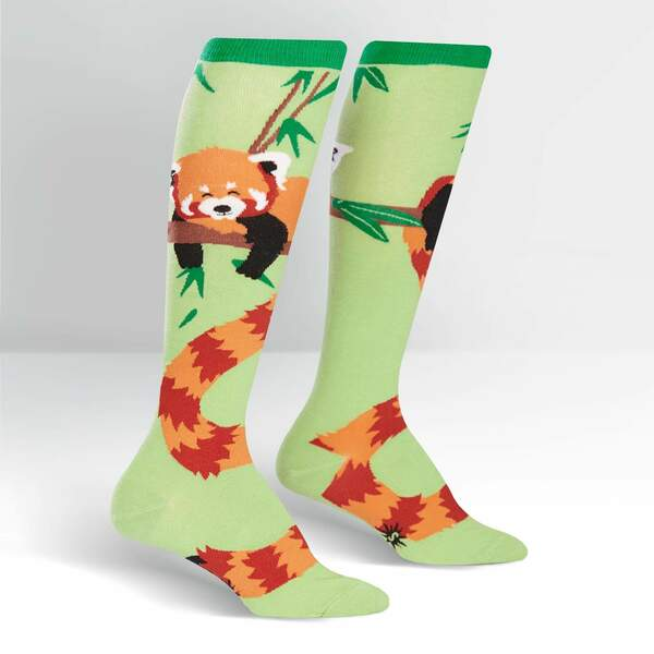 Sock - Knee-High: Tale of the Red Panda - Grey