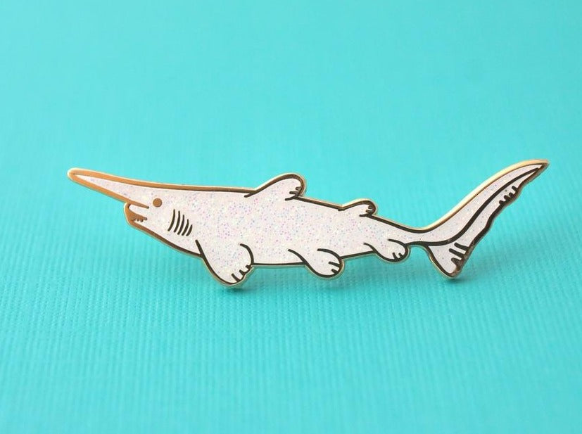 Enamel Pin - White Goblin Shark