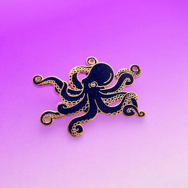 Enamel Pin - Glitter Octopus