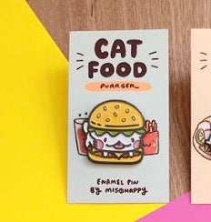Enamel Pin - Cat Food - Burger