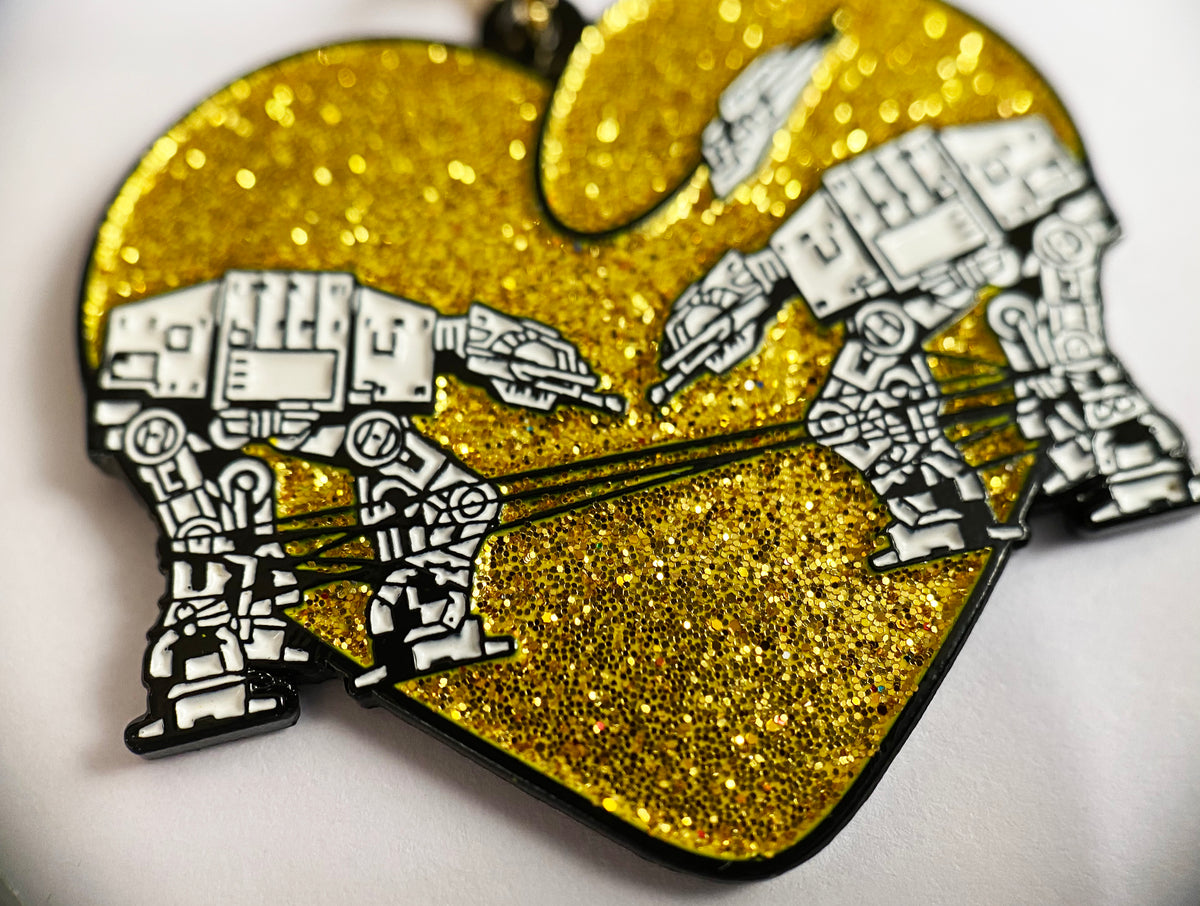 Keychain: Love AT-AT First Sight - Gold Glitter