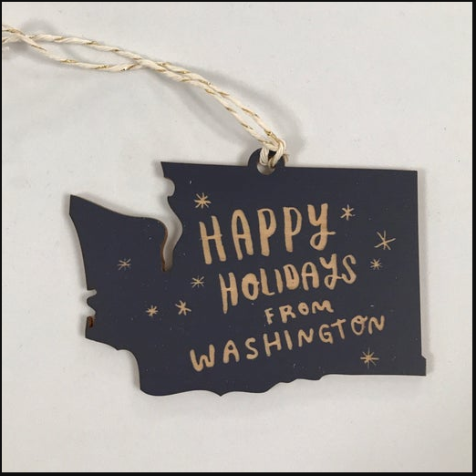 Ornament - Washington State - Navy