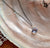 Azure Necklace - blue mystic quartz gemstone solitaire necklace - Foamy Wader