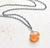 Dusk Necklace - peach moonstone gemstone solitaire necklace - Foamy Wader