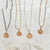 Dusk Necklace - peach moonstone gemstone solitaire necklace in 14k gold - Foamy Wader