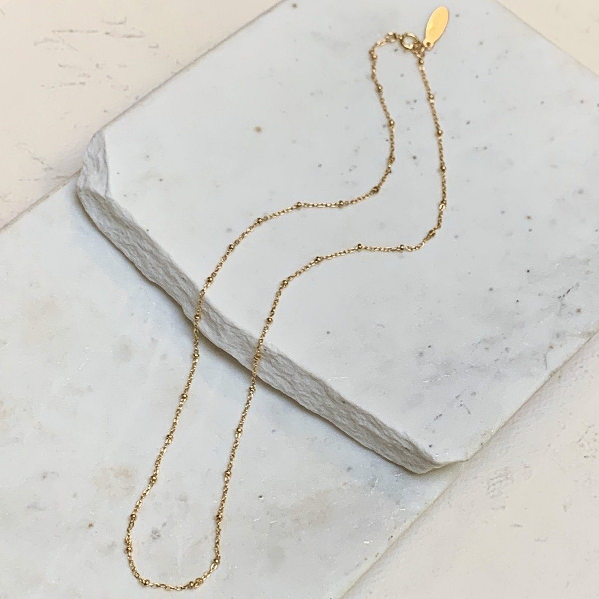 Figaro Chain Necklace - sleek long and short custom chain necklace made to order - Foamy Wader