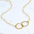 Infinity Necklace - handmade double circle infinity necklace in 14K solid gold - Foamy Wader