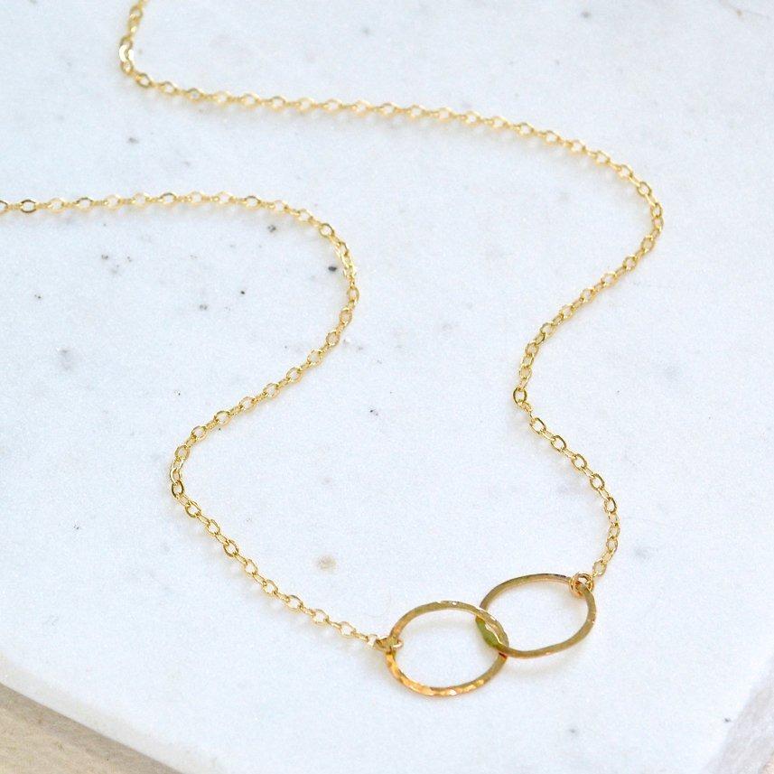 Macy's Interlocking Circle Pendant Necklace in 10k Gold - Macy's