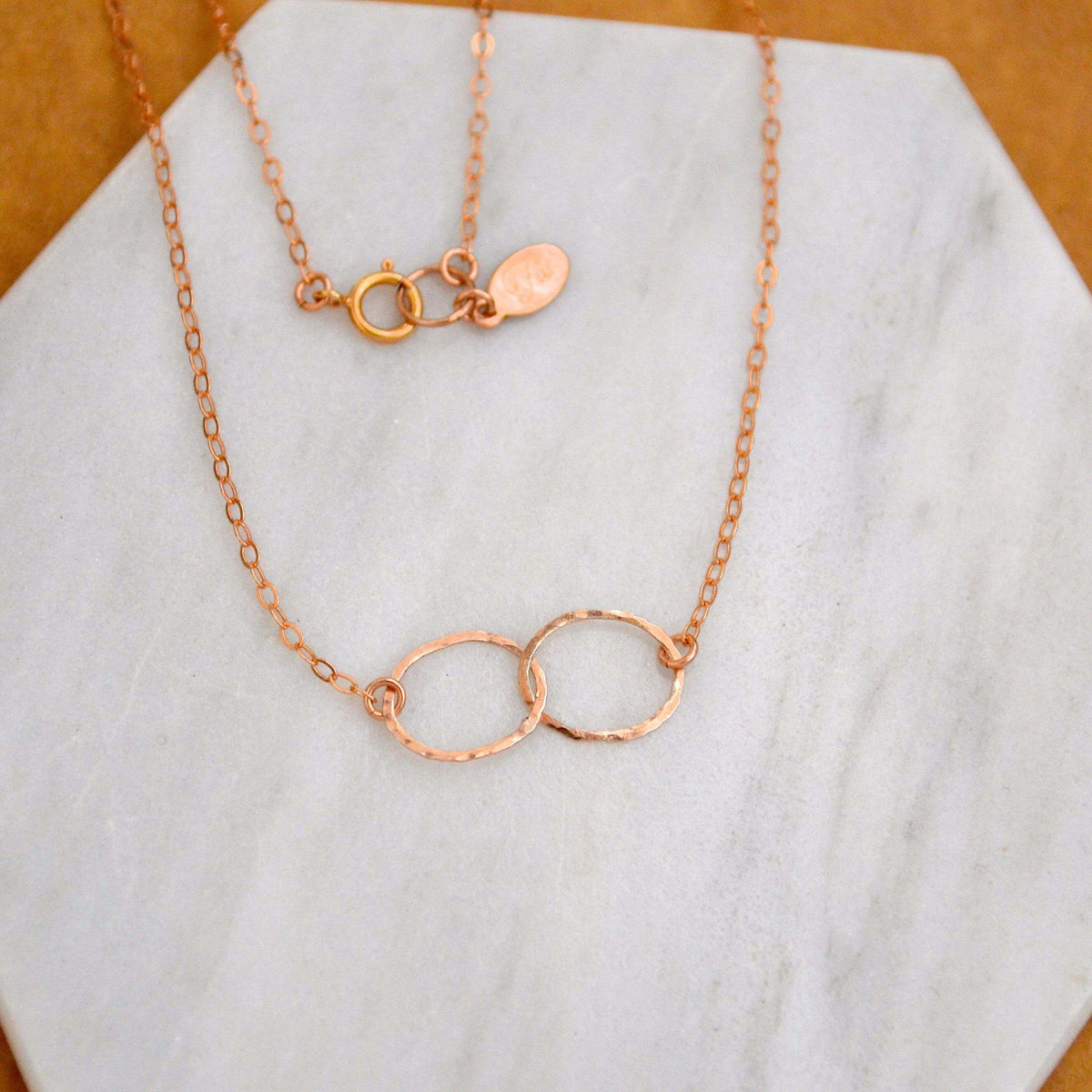 Hammered Double Circle Necklace – Burnish