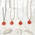 Juicy Fruit Necklace - ruby grapefruit chalcedony solitaire necklace - Foamy Wader