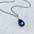 Midnight Solitaire Necklace - blue and gold lapis lazuli gemstone solitaire necklace - Foamy Wader