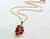 Minoan Necklace - scarlet garnet gemstone tendril dangle necklace - Foamy Wader