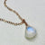Moon Shadow Necklace - ethereal rainbow moonstone solitaire necklace - Foamy Wader