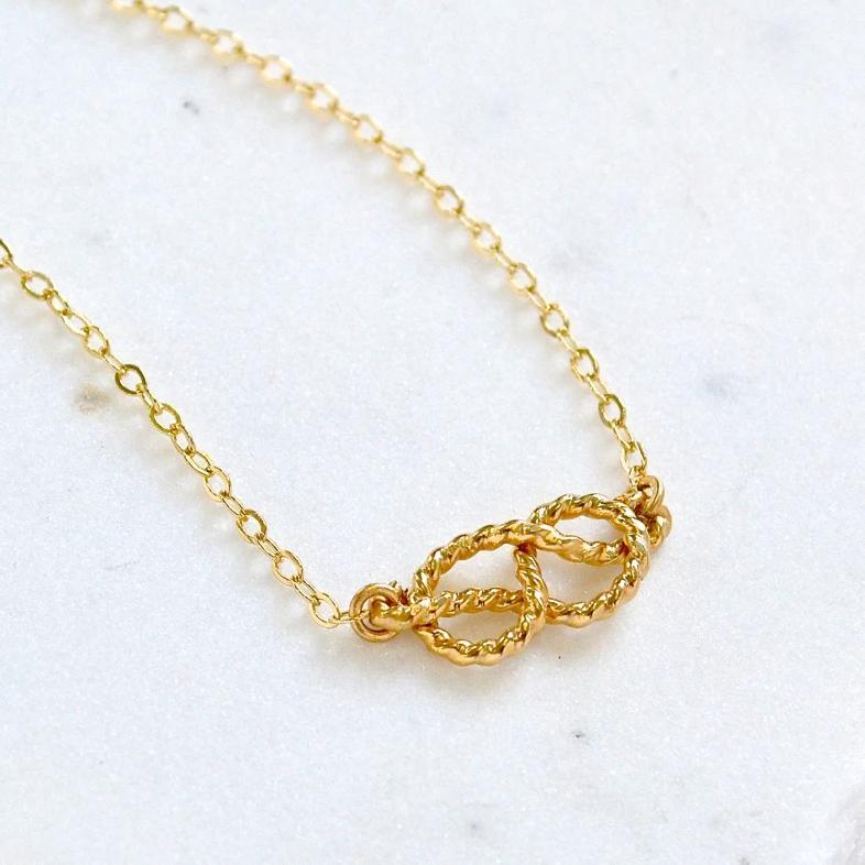 Sailor&#39;s Knot Necklace - handmade 14k gold nautical sailor&#39;s knot necklace - Foamy Wader
