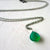 Stunna Necklace - emerald green onyx gemstone solitaire necklace - Foamy Wader