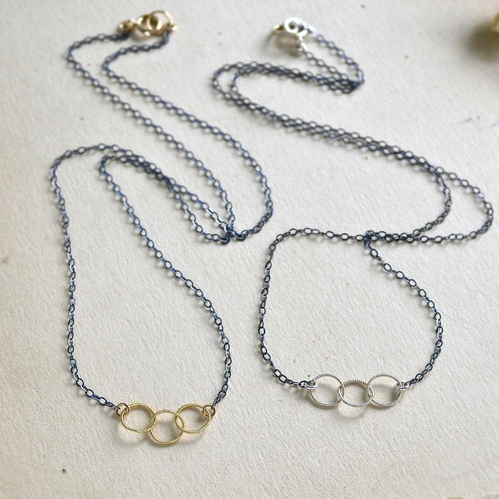 Quattro Necklace - handmade interlocking four circle necklace - Monster