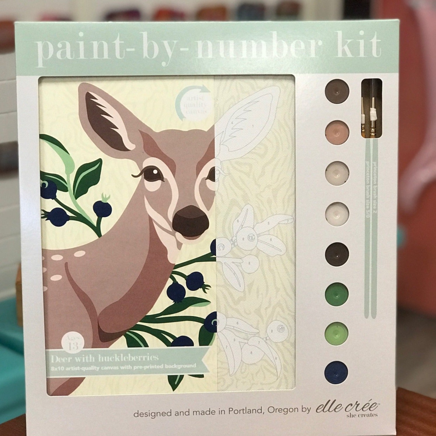 DIY - Paint By Number Kit - Deer with Huckleberries