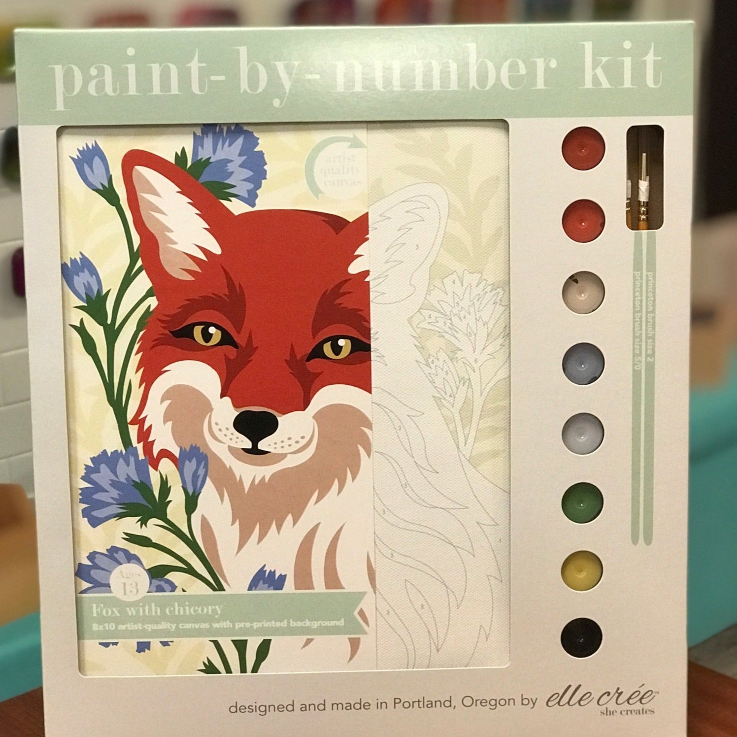 DIY - Paint By Number Kit - Fox with Chicory