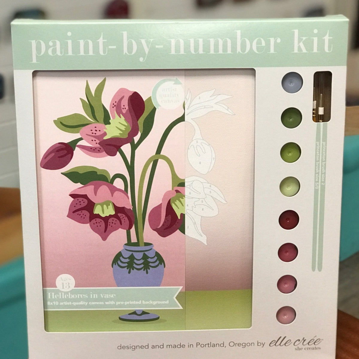 DIY - Paint By Number Kit - Hellebores in Vase
