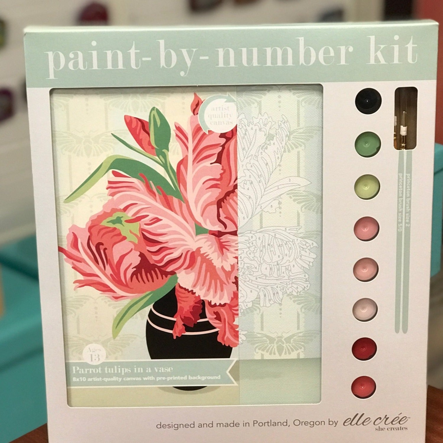 DIY - Paint By Number Kit - Parrot Tulips in Vase