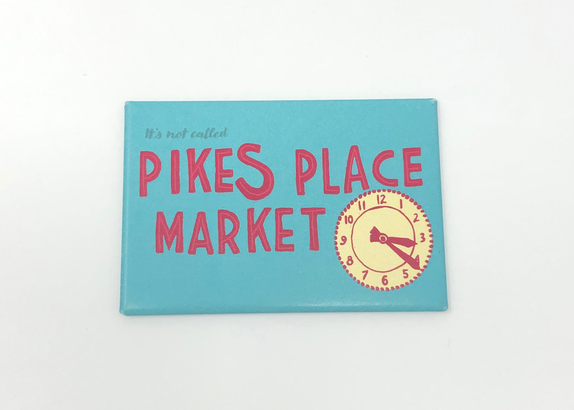 Magnet: 3x2 Inch - Pikes Place Market - Clock