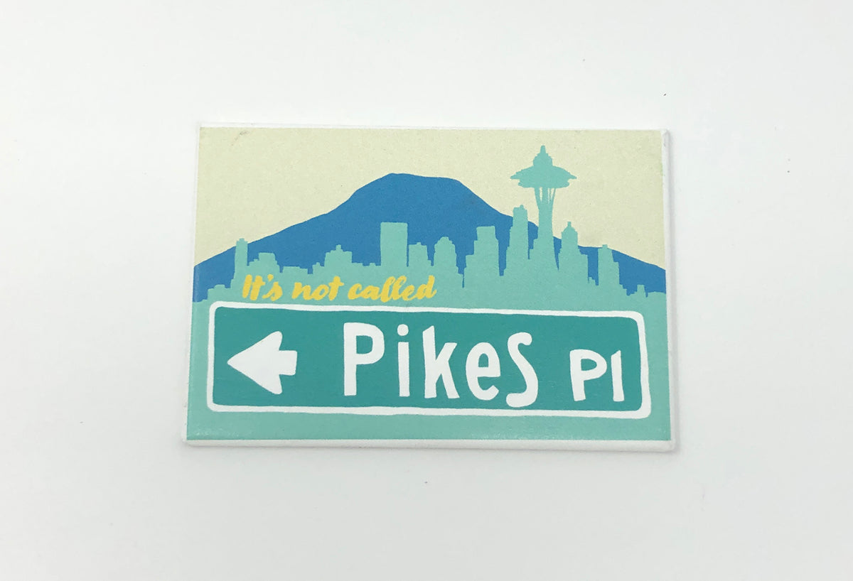 Magnet: 3x2 Inch - Pikes Place Market - Skyline