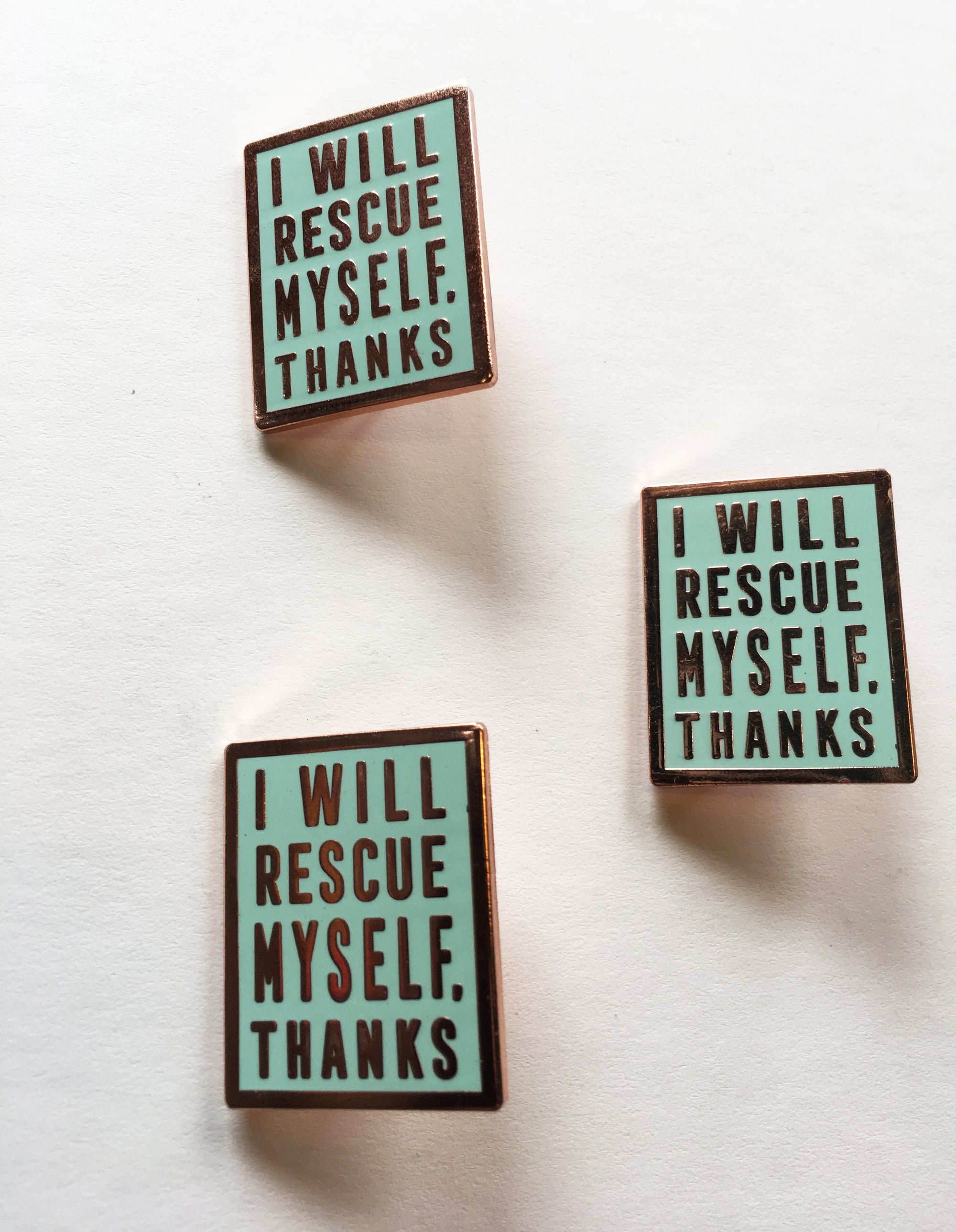 Enamel Pin: I Will Rescue Myself, Thanks - Mint