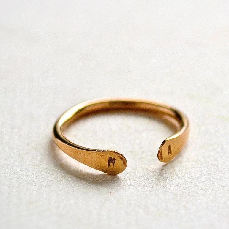 Monogram Signet Ring in 14K Yellow Gold