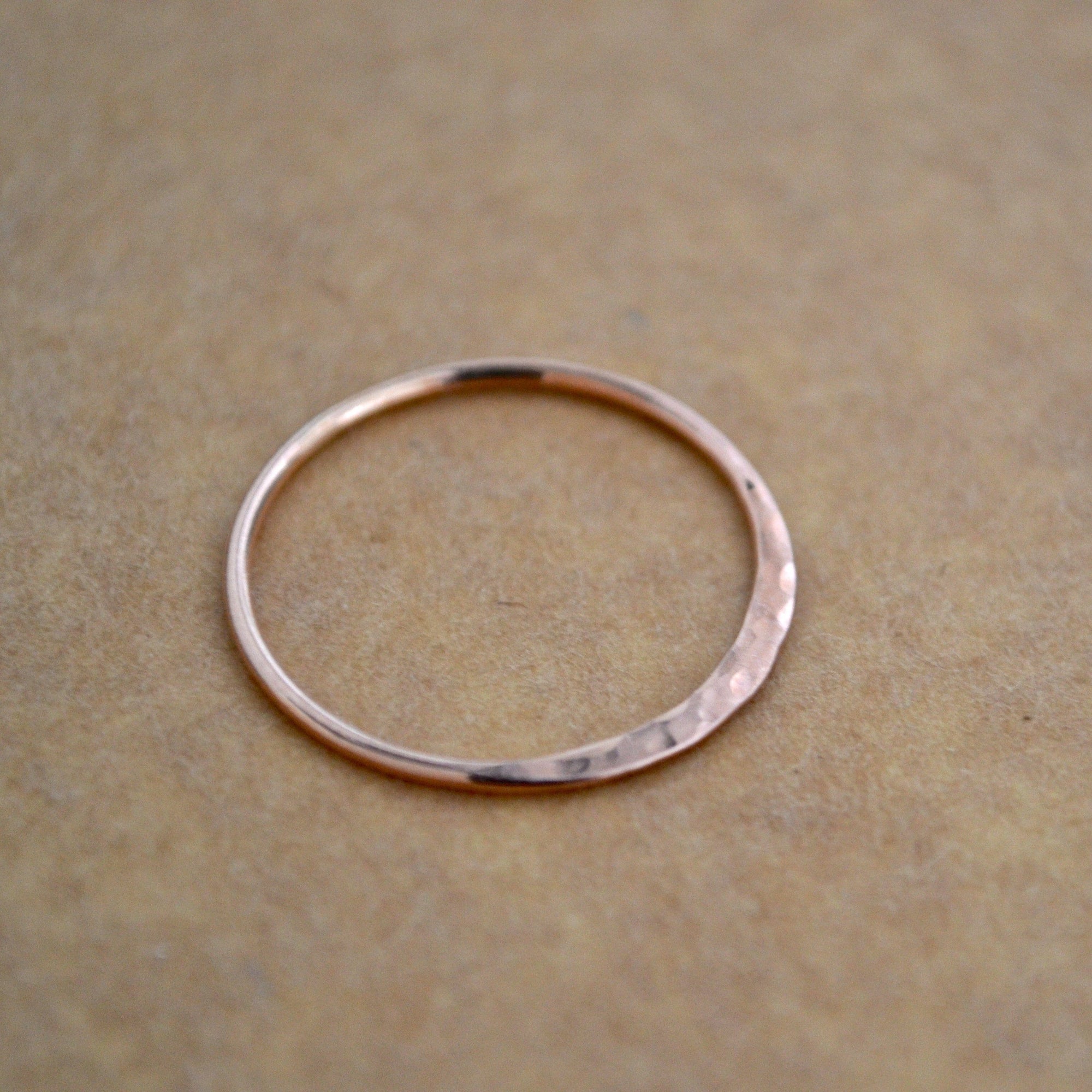 Sliver Ring - handmade thin stacking ring with dappled crescent face - Foamy Wader