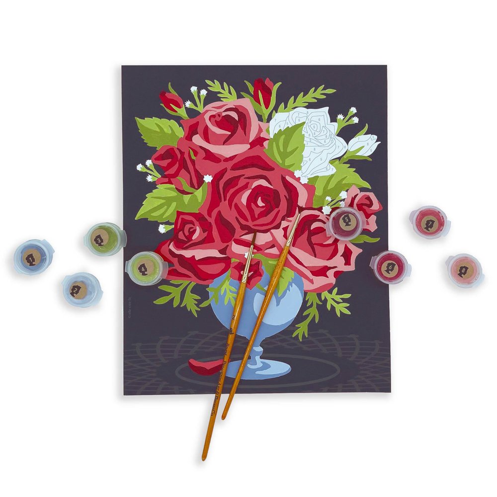 DIY - Paint By Number Kit - Roses in Vase - Monster