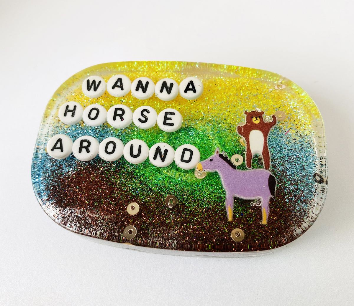 Wanna Horse Around - Shower Art - READY TO SHIP