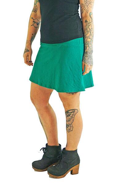 Mini Length Comfy Skirt - Peacock