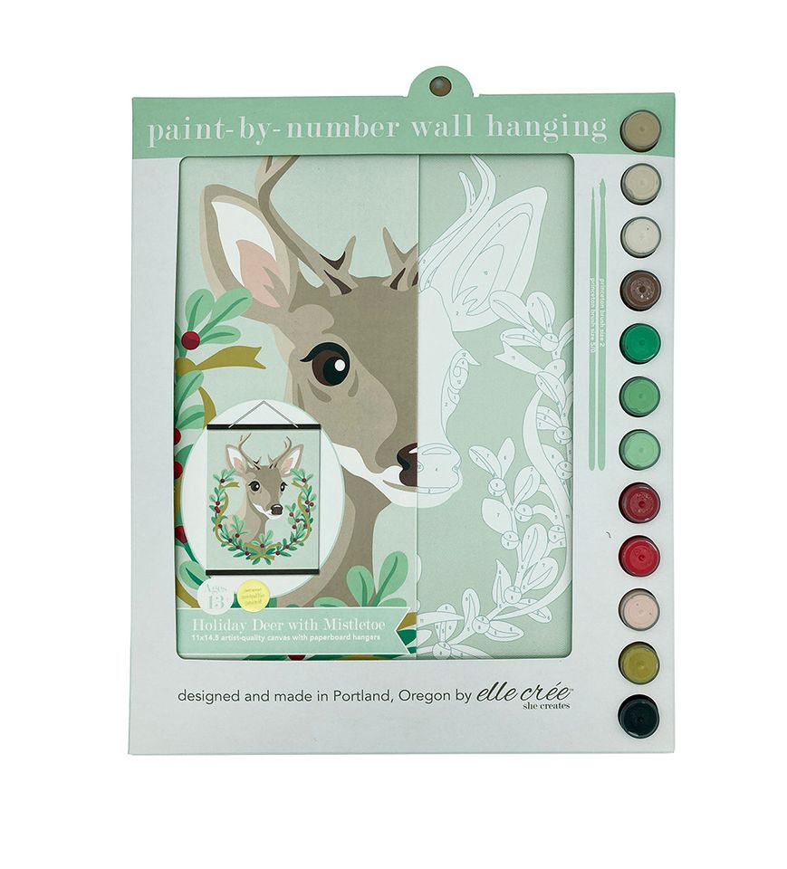 DIY -  Paint By Number Wall Hanging - Holiday Deer